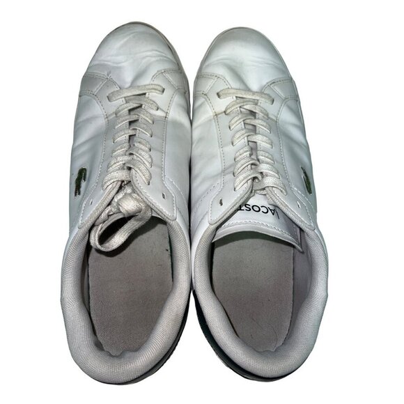 Lacoste Powercourt Low Top Sneakers White Leather Shoes Men's Size 11 - Picture 7 of 9